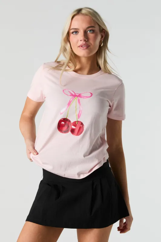 Cherry Bow Graphic T-Shirt sold by Urban Planet