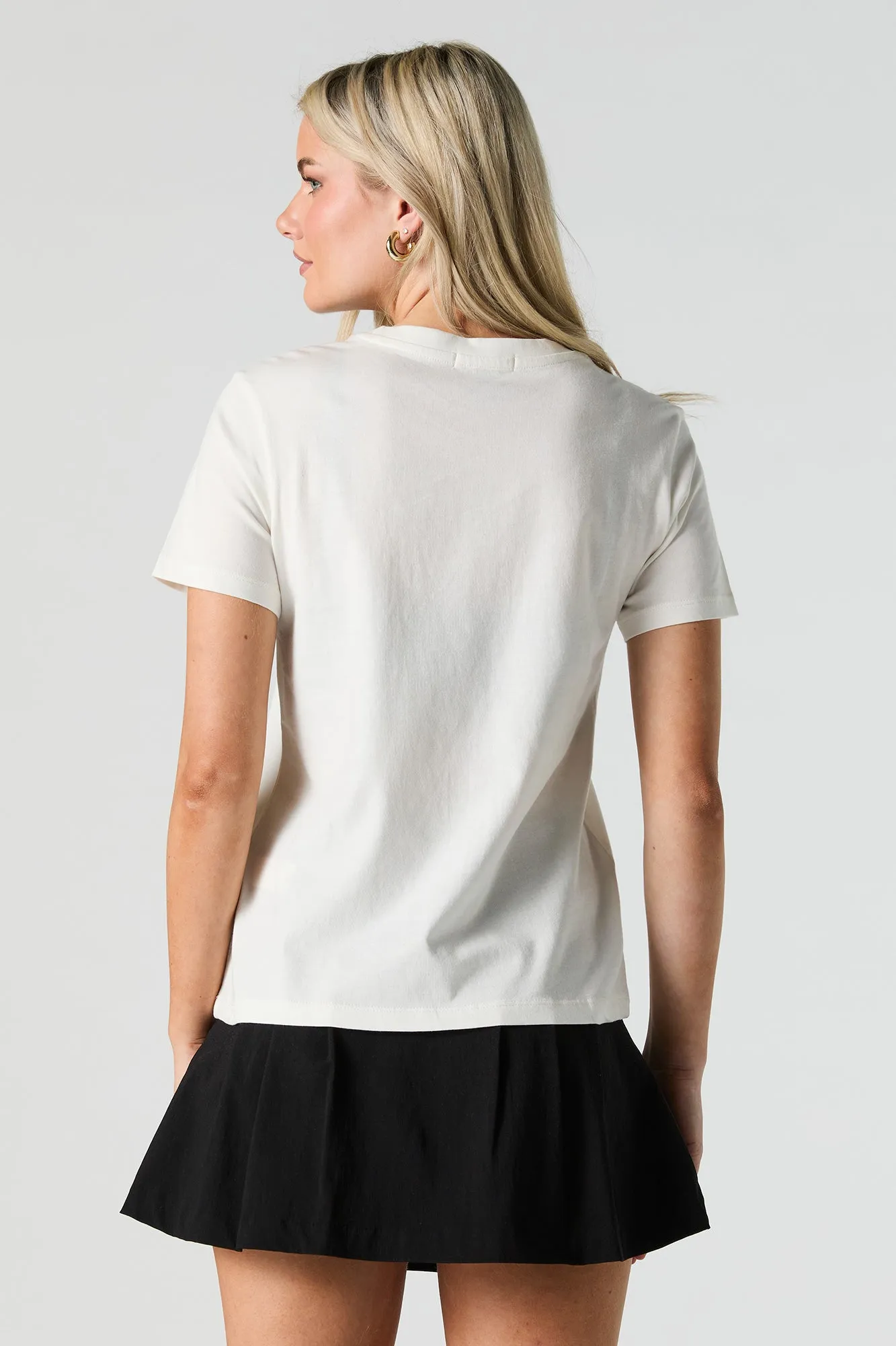 Bow Embroidered Graphic T-Shirt sold by Urban Planet product image thumbnail 2