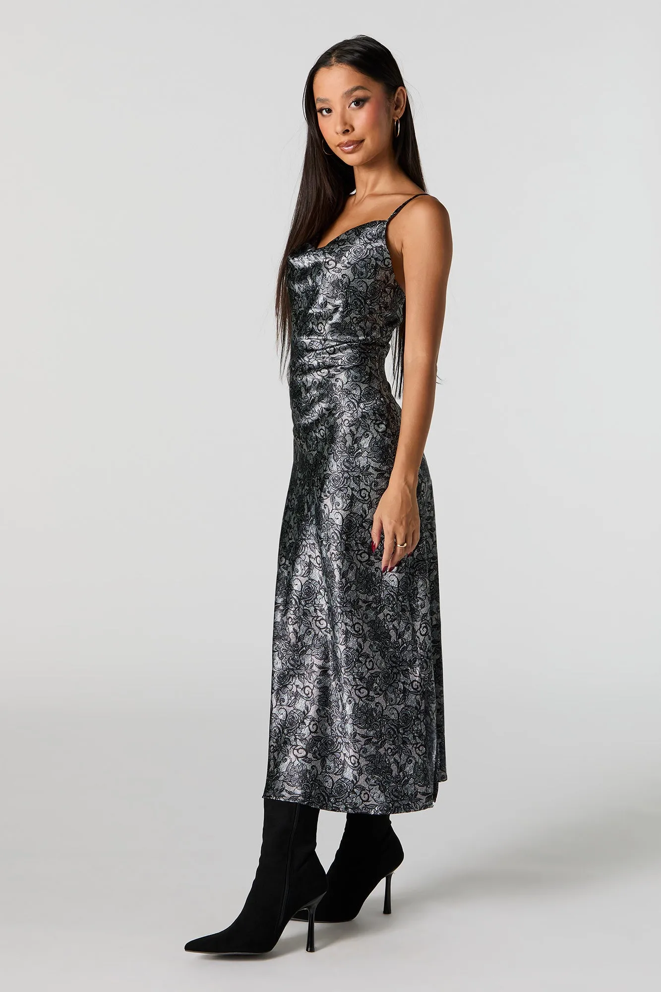 Satin Cowl Neck Midi Dress sold by Urban Planet product image thumbnail 2