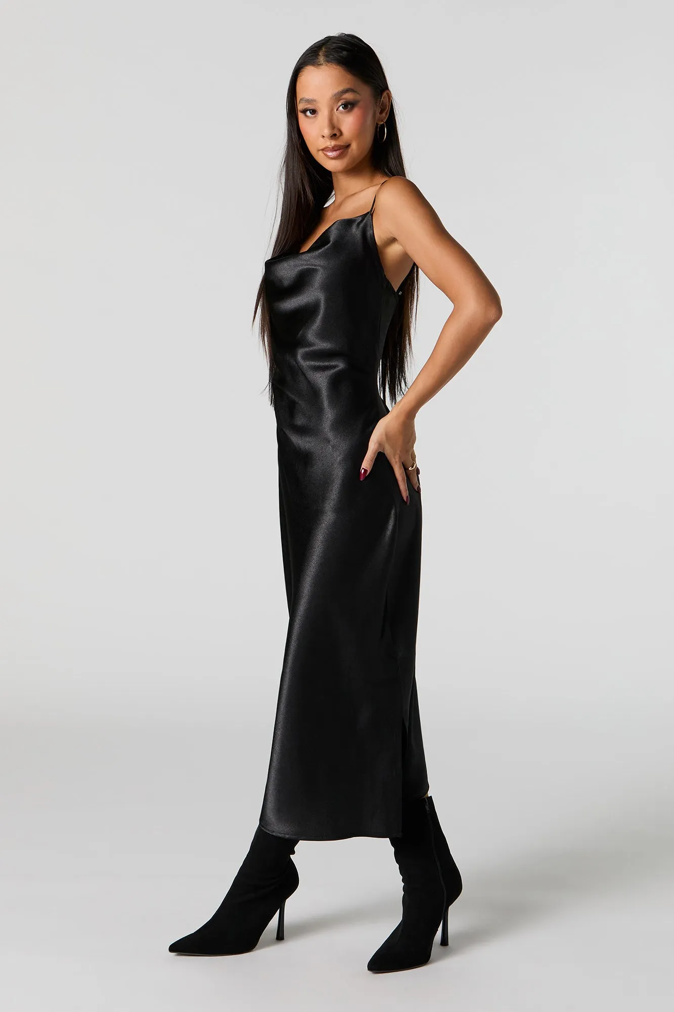 Satin Cowl Neck Midi Dress sold by Urban Planet product image thumbnail 5
