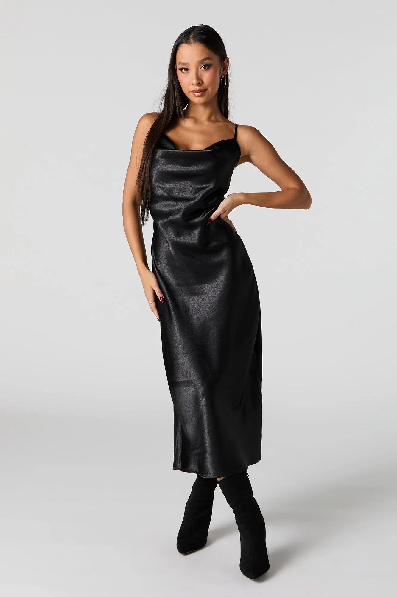 Satin Cowl Neck Midi Dress sold by Urban Planet product image thumbnail 4