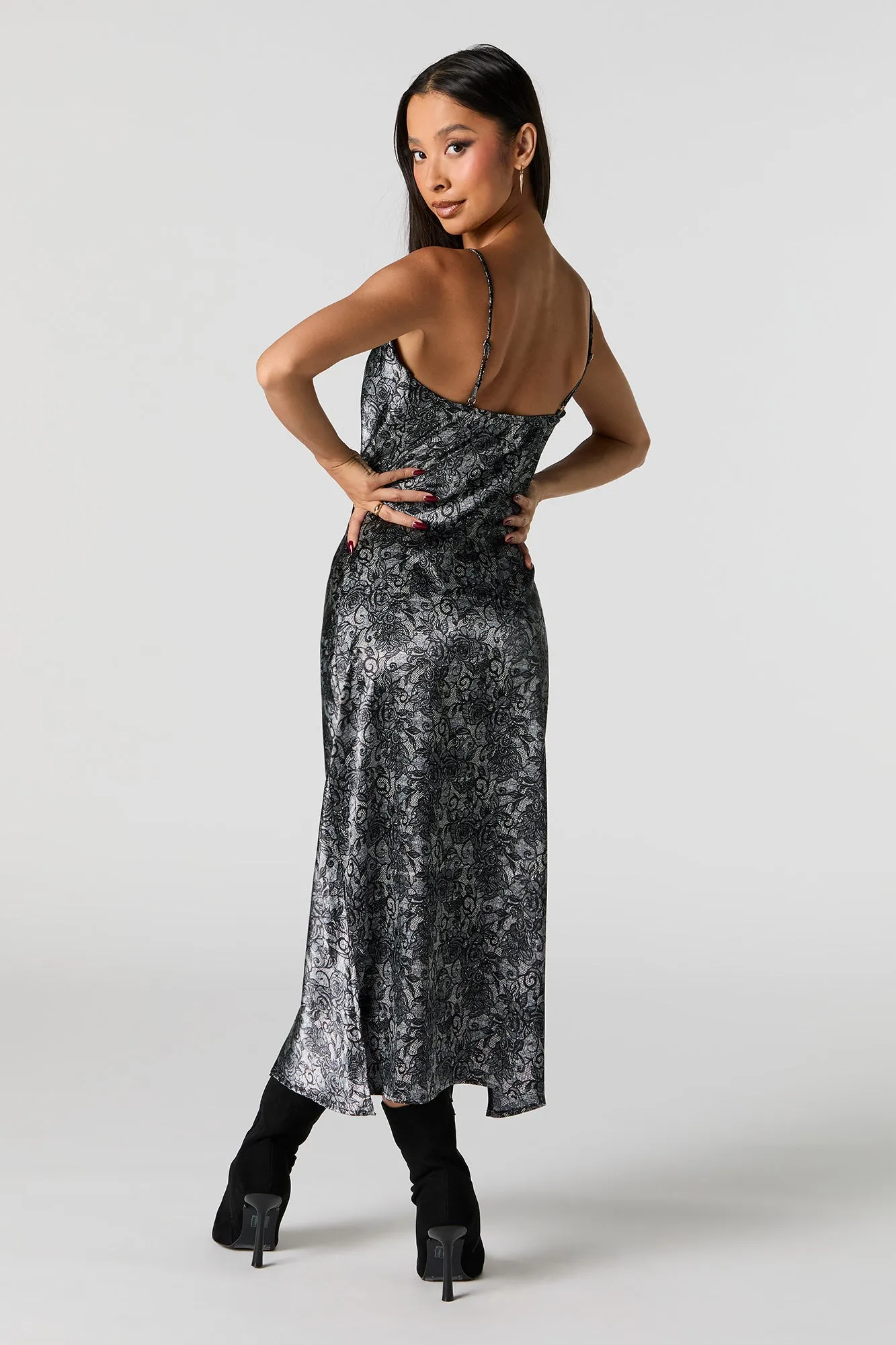 Satin Cowl Neck Midi Dress sold by Urban Planet product image thumbnail 3