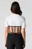 T-shirt corset en filet diaphane sold by Urban Planet