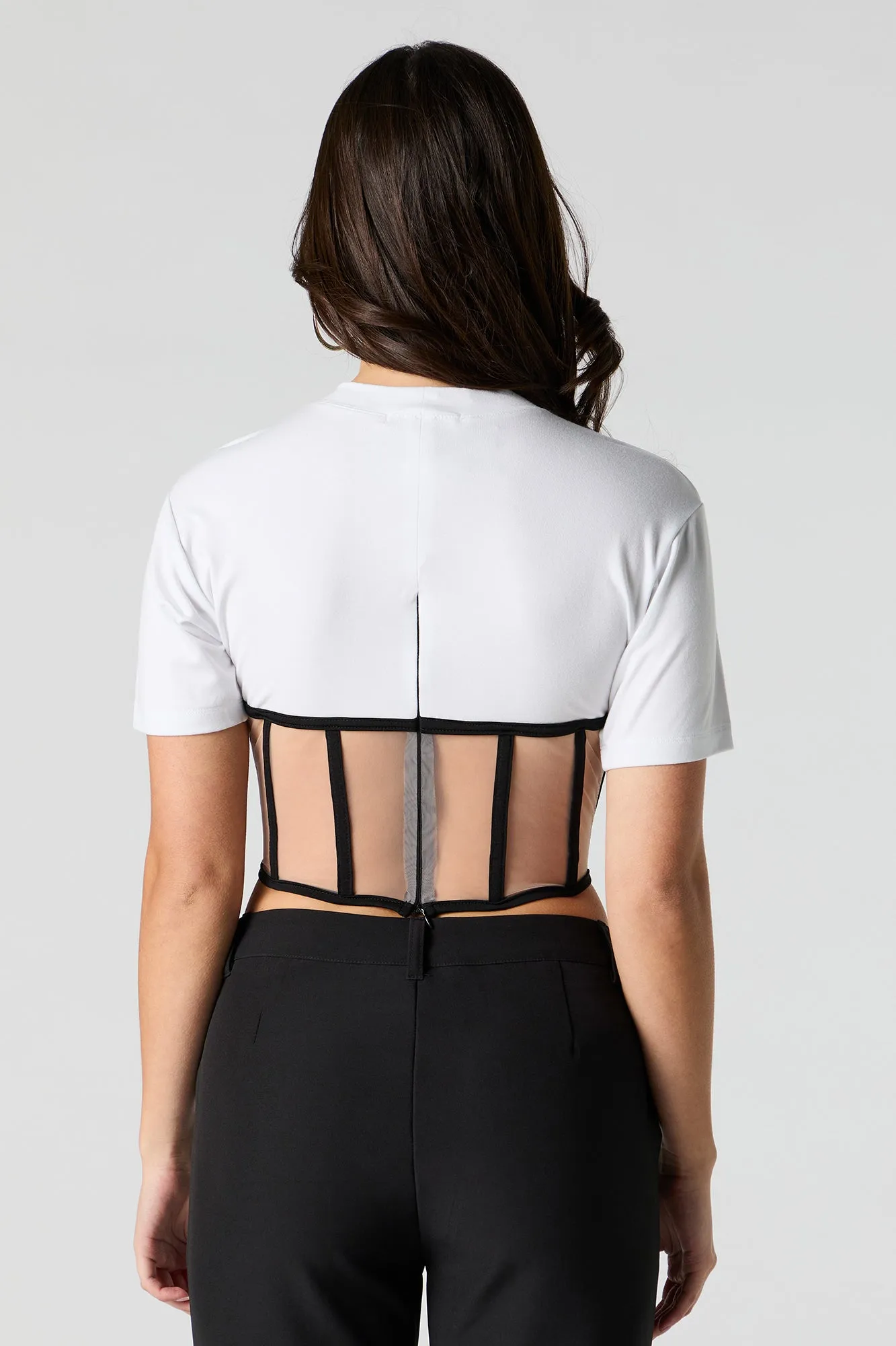 T-shirt corset en filet diaphane sold by Urban Planet product image thumbnail 2