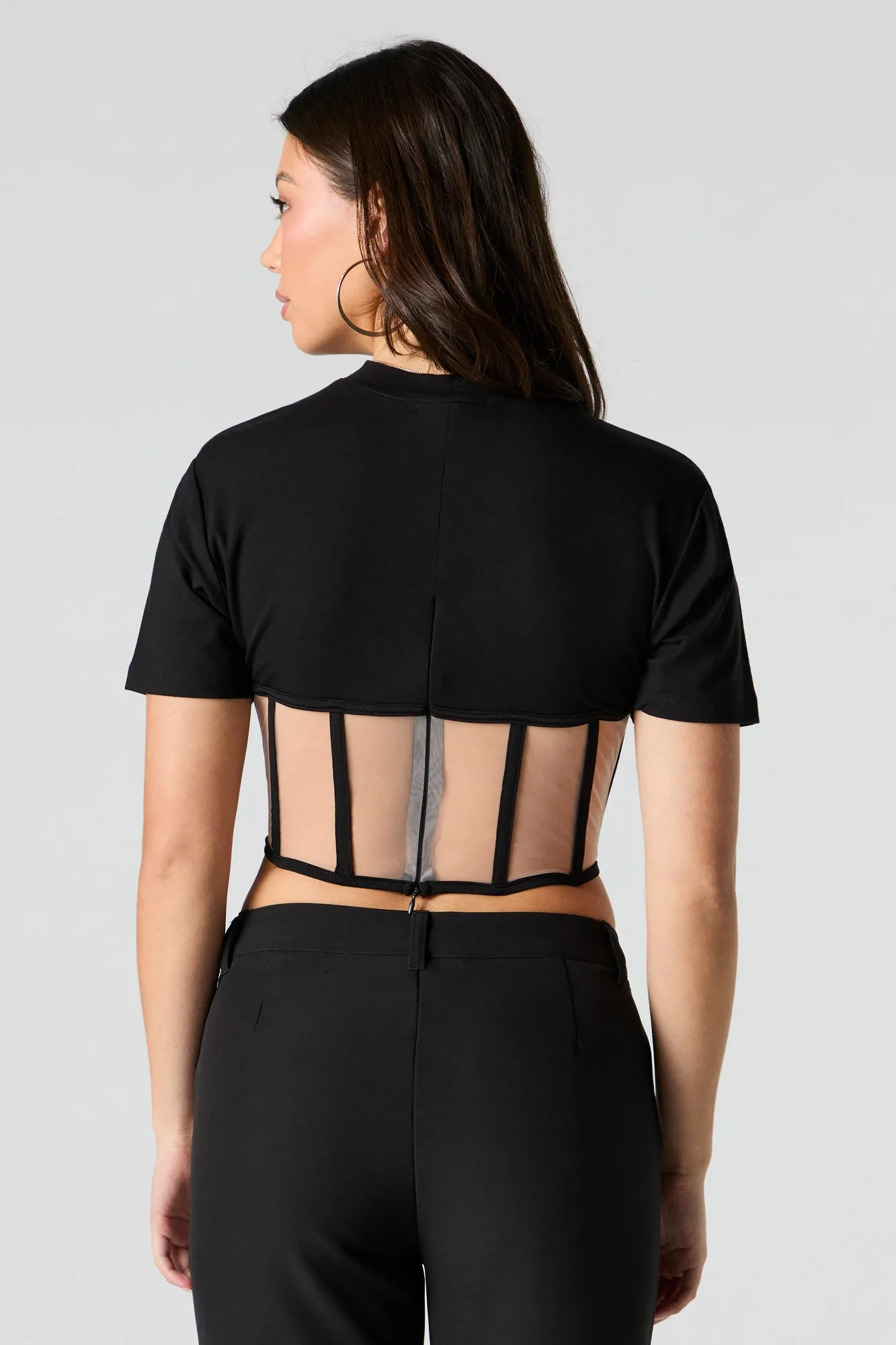 T-shirt corset en filet diaphane sold by Urban Planet product image thumbnail 5