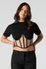 T-shirt corset en filet diaphane sold by Urban Planet