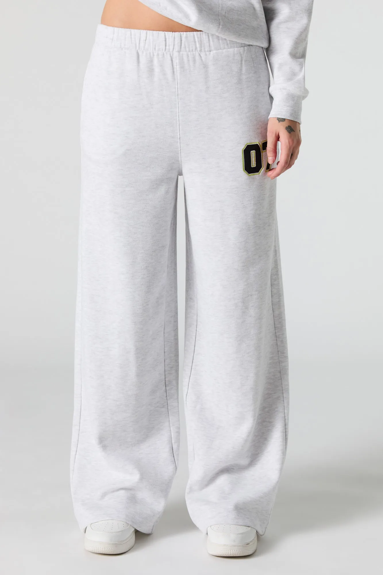 07 Racer Embroidered Fleece Wide Leg Sweatpant sold by Urban Planet product image thumbnail 2