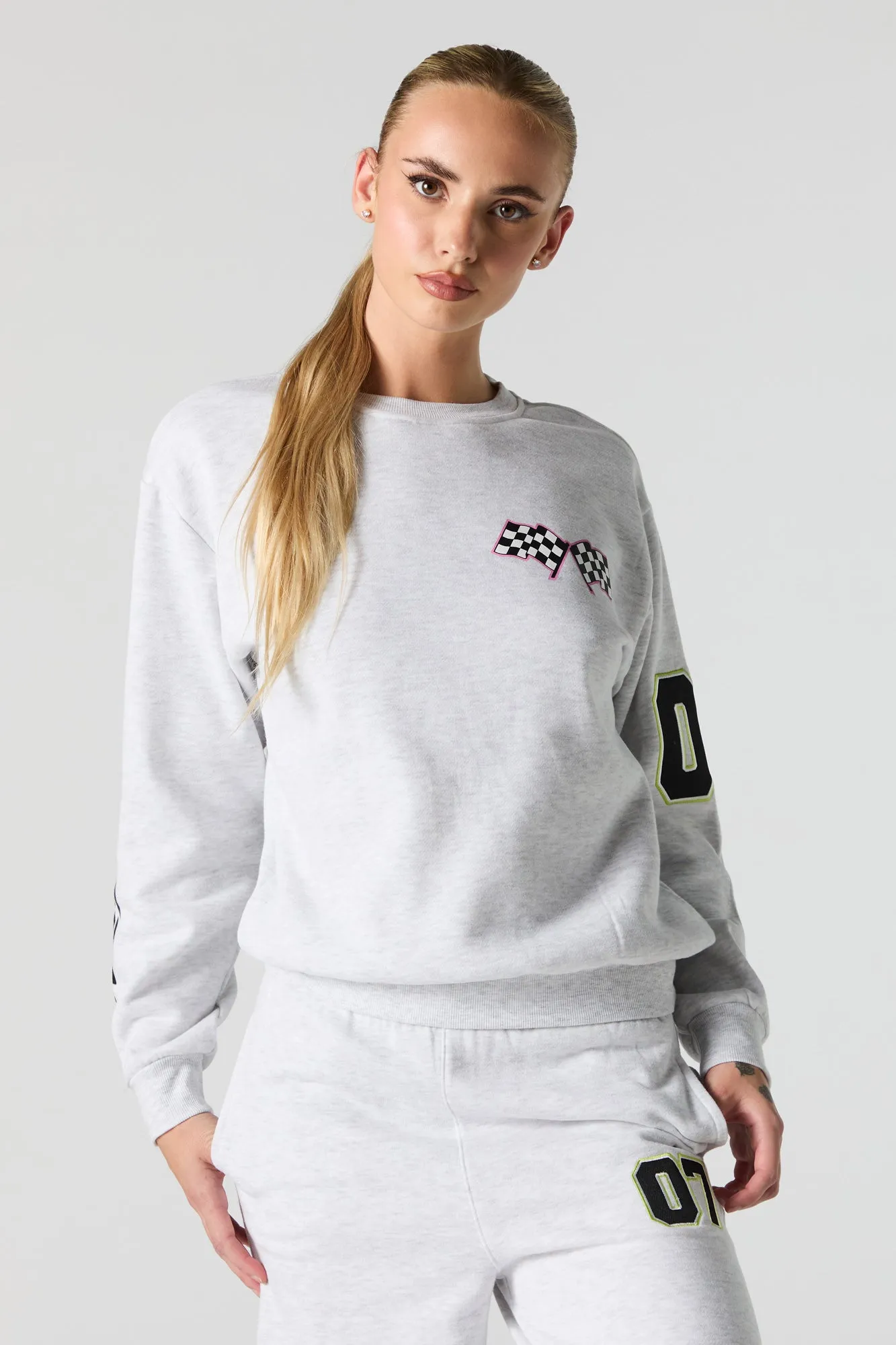 07 Racer Embroidered Fleece Sweatshirt sold by Urban Planet product image thumbnail 2