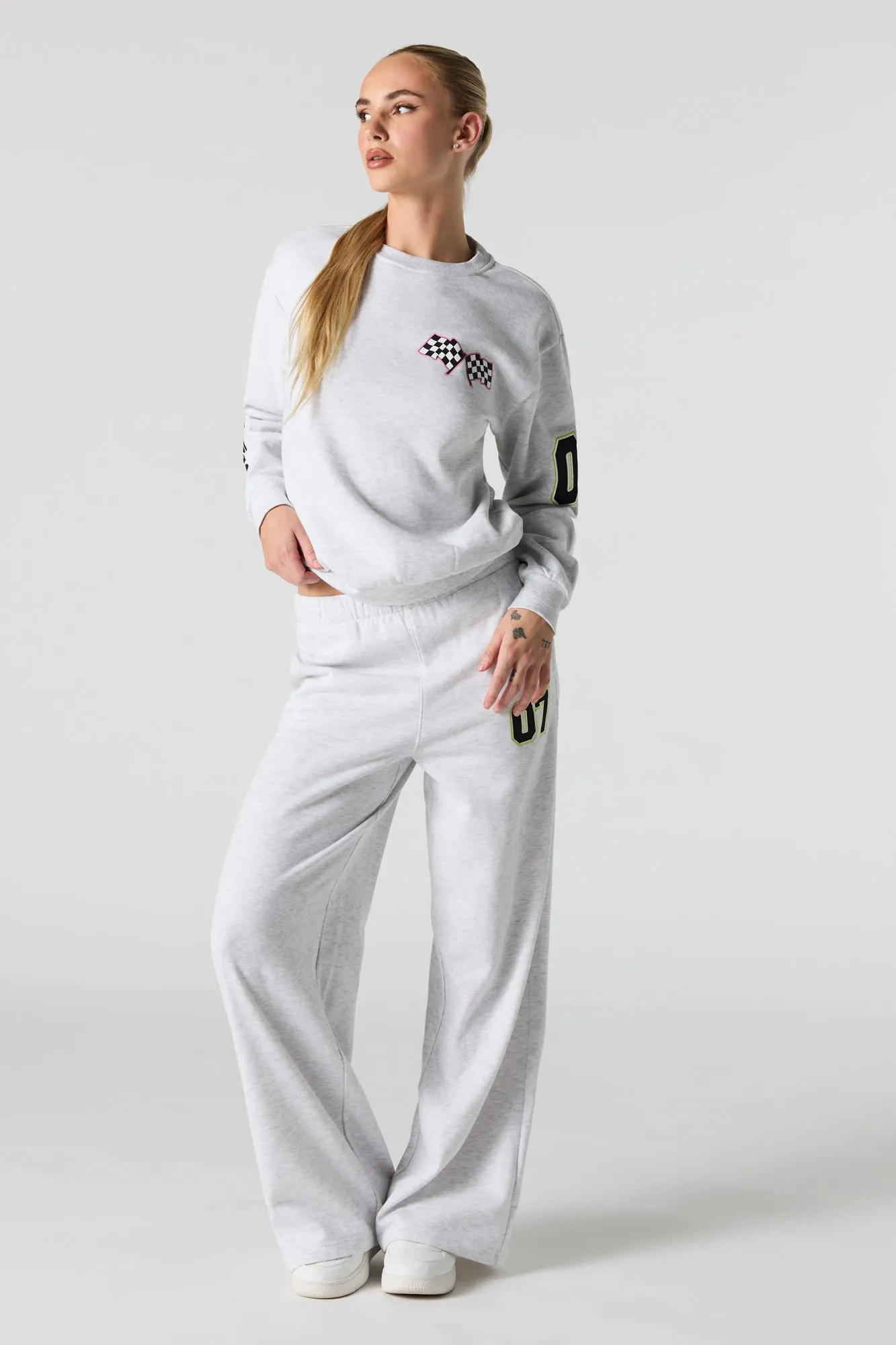 07 Racer Embroidered Fleece Sweatshirt sold by Urban Planet product image thumbnail 3