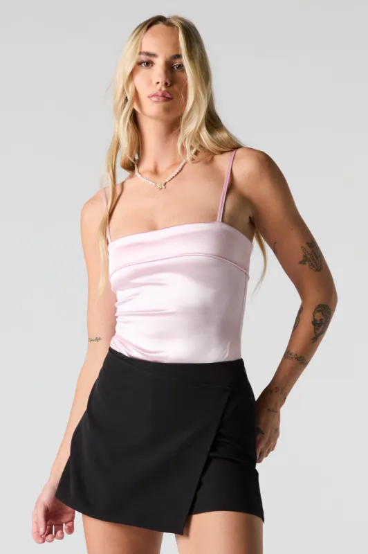 Satin Square Neck Bodysuit sold by Urban Planet