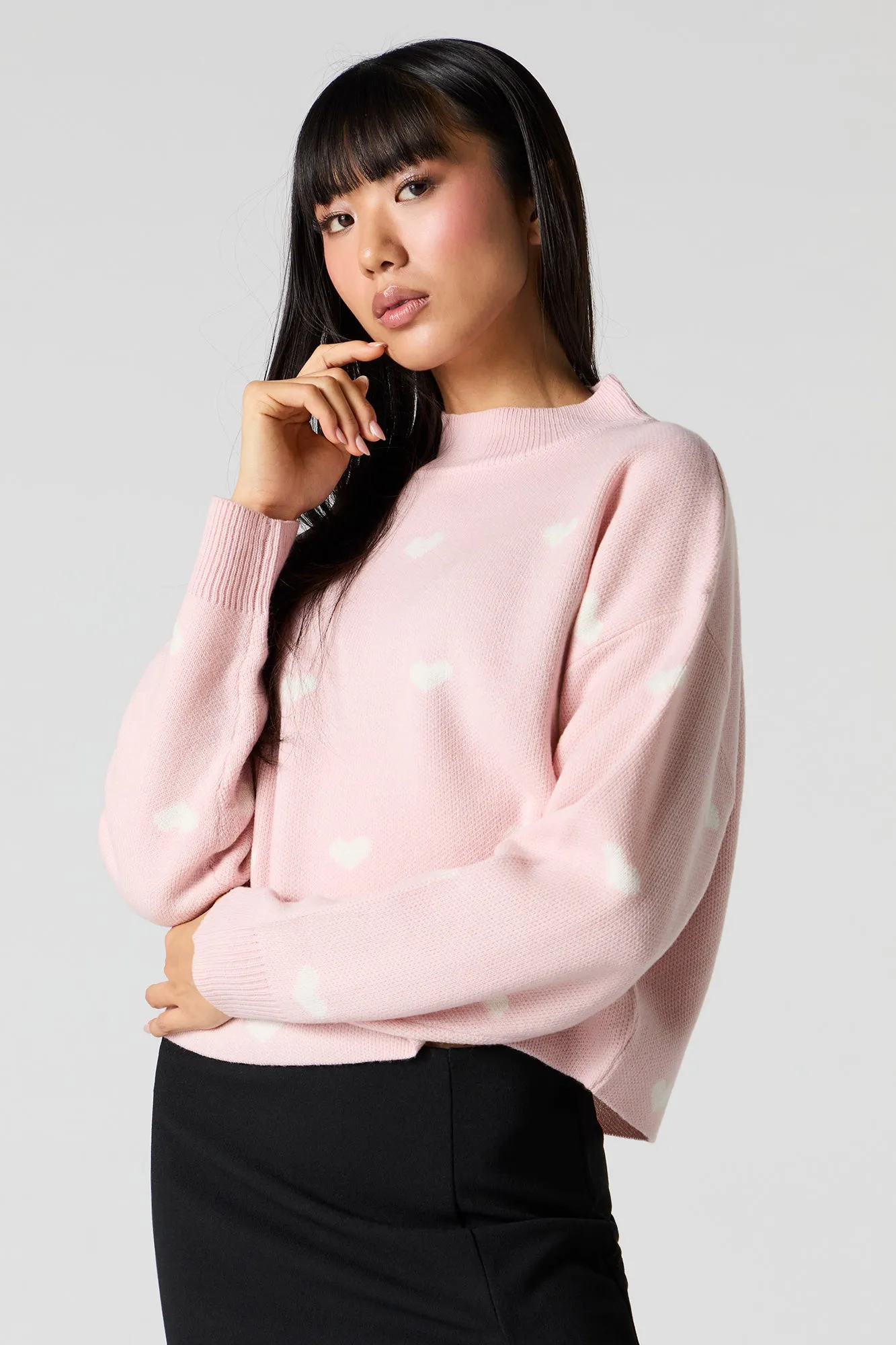 Heart Jacquard Knit Sweater sold by Urban Planet