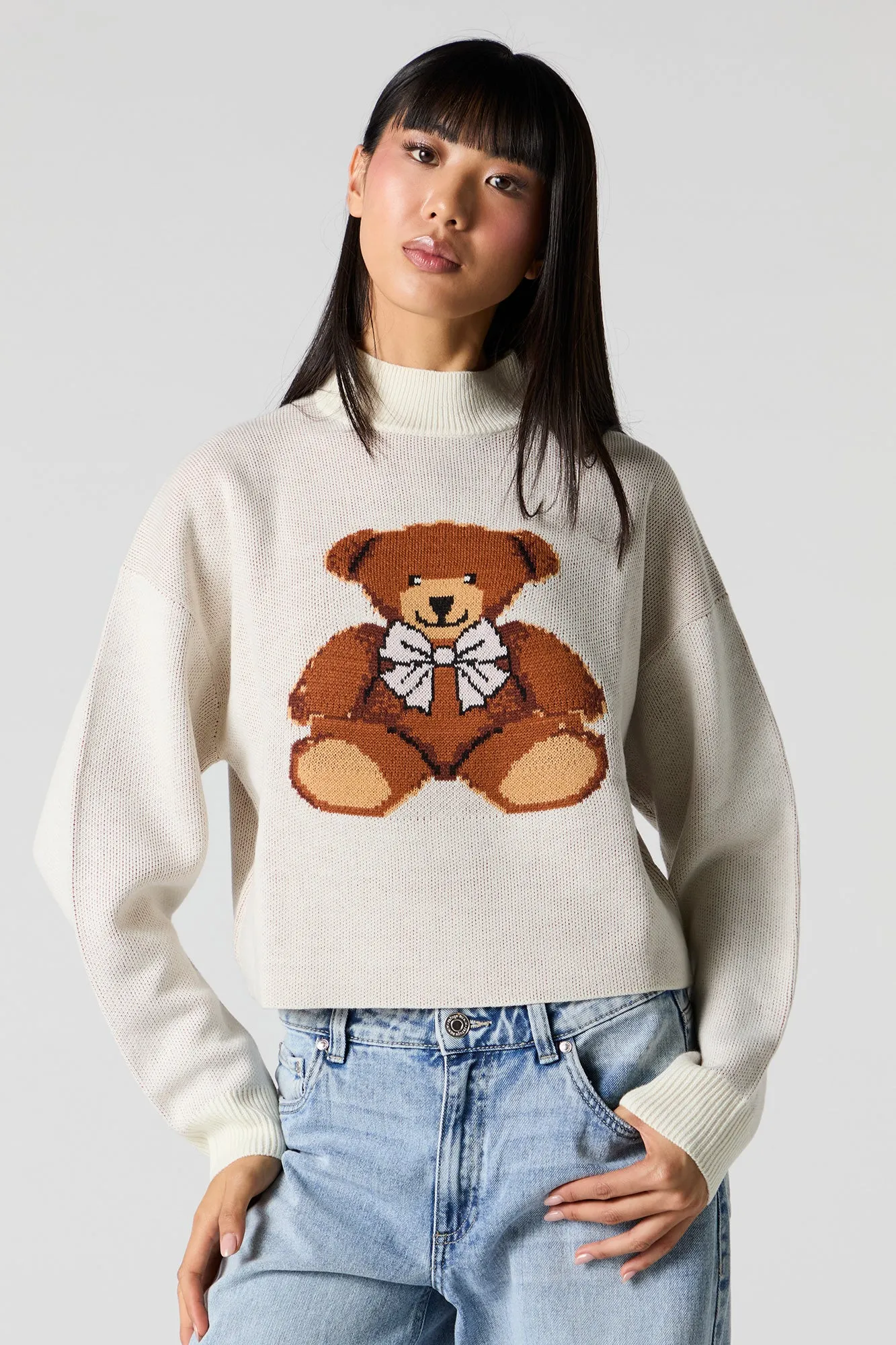 Teddy Jacquard Knit Sweater sold by Urban Planet