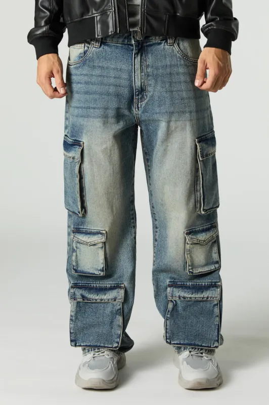 Vintage Wash Rigid Baggy 6 Pocket Cargo Jean sold by Urban Planet