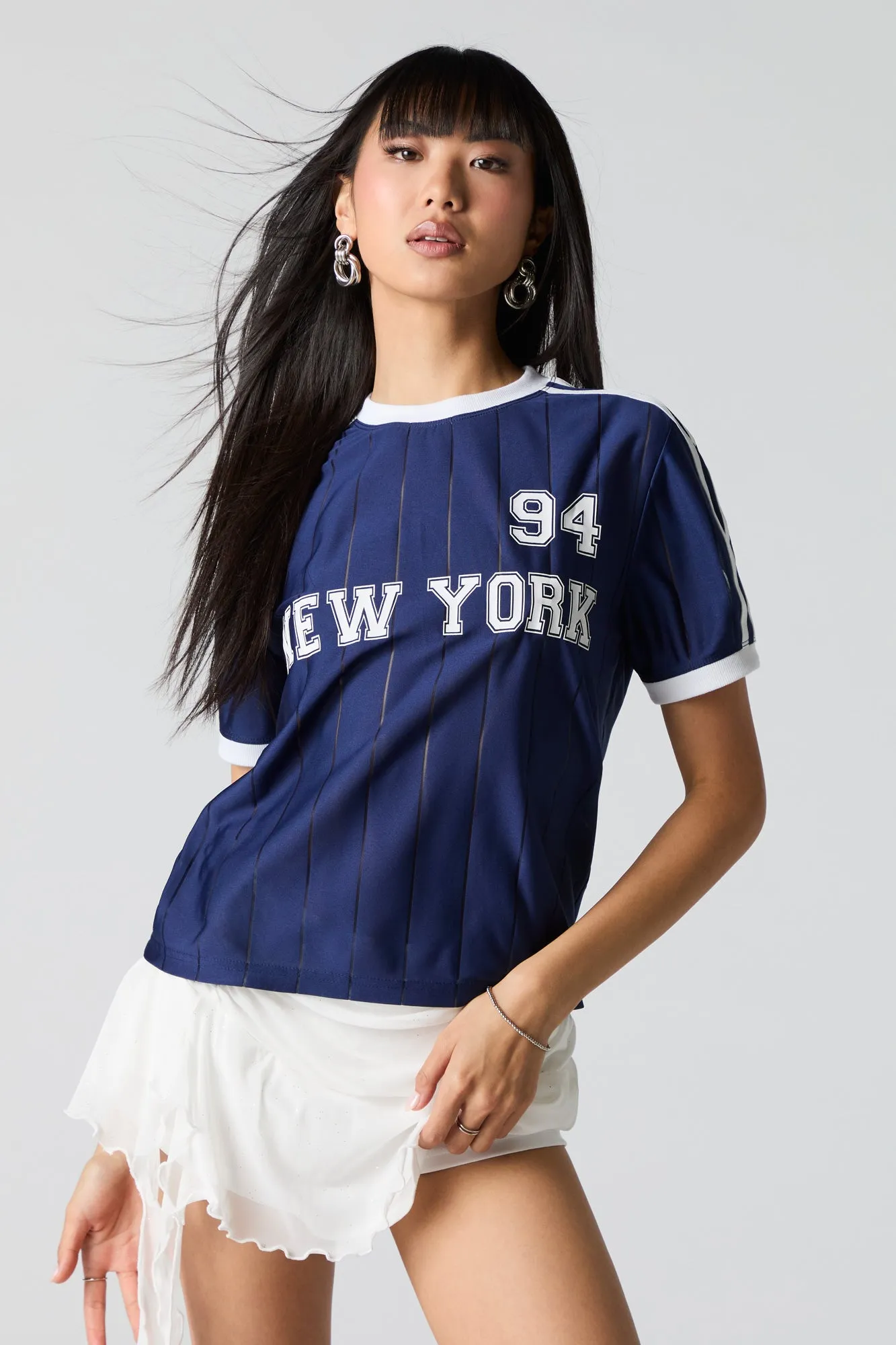 Semi Sheer Ribbed Graphic Jersey sold by Urban Planet