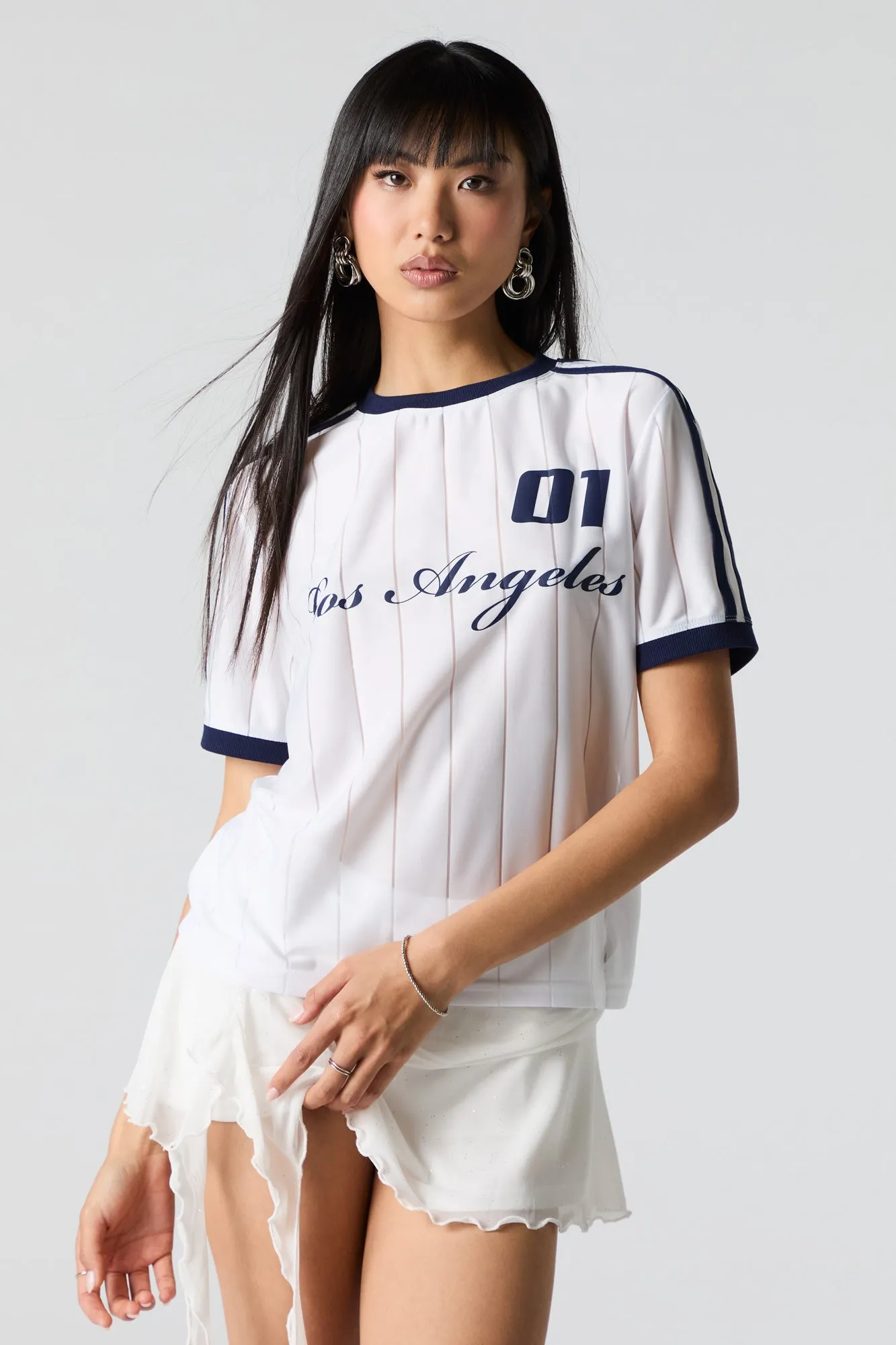 Semi Sheer Ribbed Graphic Jersey sold by Urban Planet product image thumbnail 4