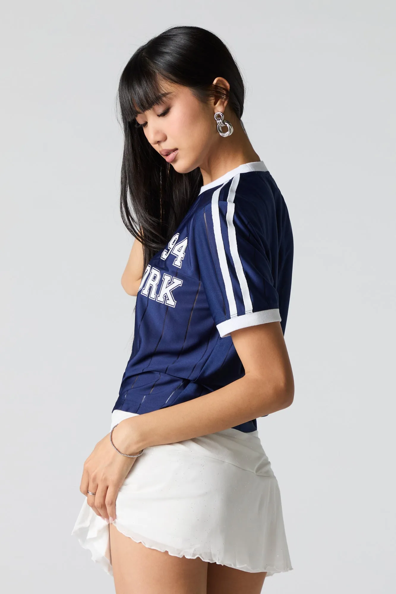 Jersey semi-diaphan côtelé imprimé sold by Urban Planet product image thumbnail 2