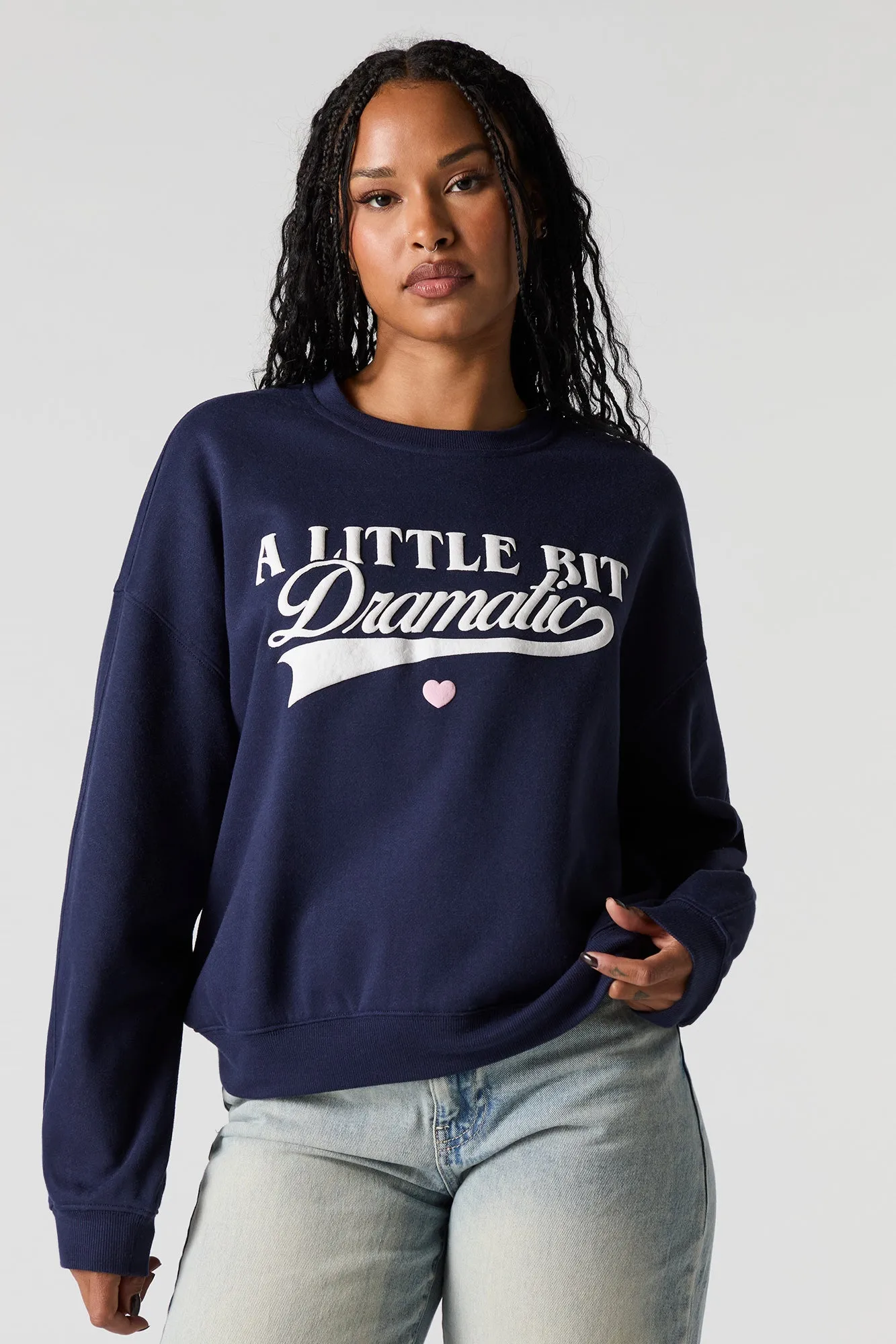 Little Dramatic Puff Print Fleece Sweatshirt sold by Urban Planet