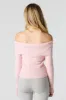 Ribbed Knit Off Shoulder Sweater sold by Urban Planet