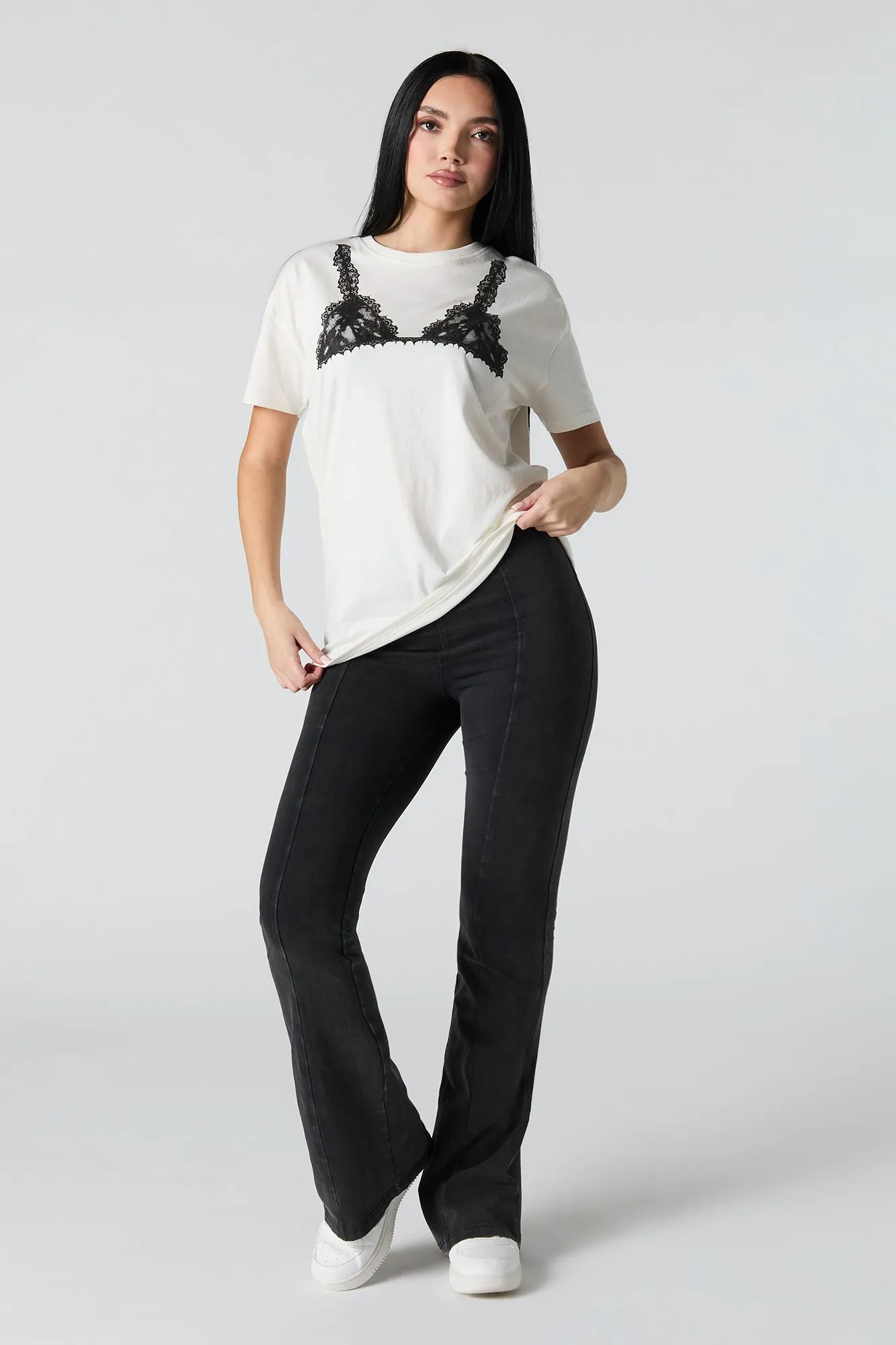 Lace Bra Graphic Boyfriend T-Shirt sold by Urban Planet product image thumbnail 3