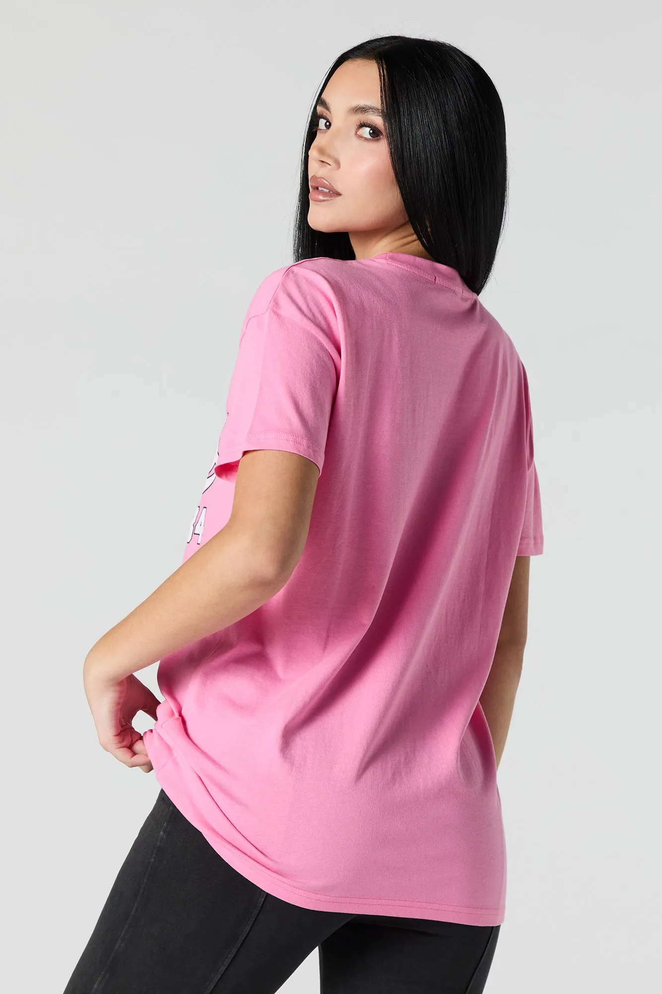 T-shirt de coupe garçonne avec motif brodé Paris en sergé sold by Urban Planet product image thumbnail 2