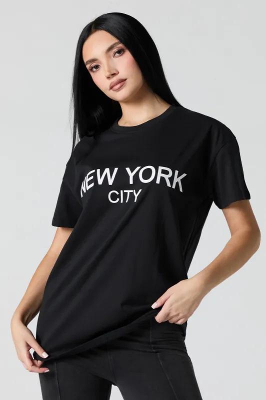 T-shirt de coupe garçonne à imprimé New York City sold by Urban Planet