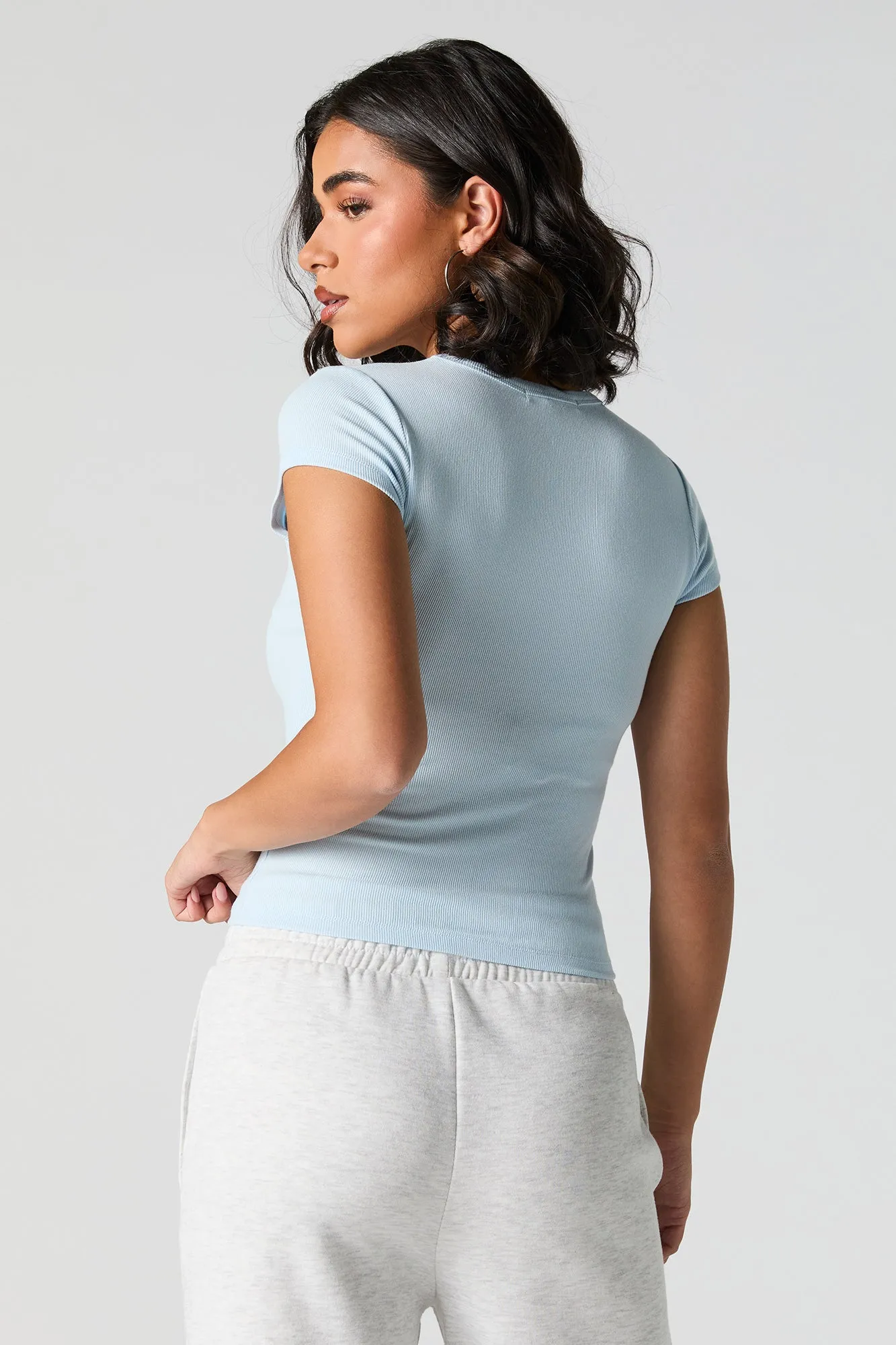 T-shirt côtelé à col montant sold by Urban Planet product image thumbnail 2