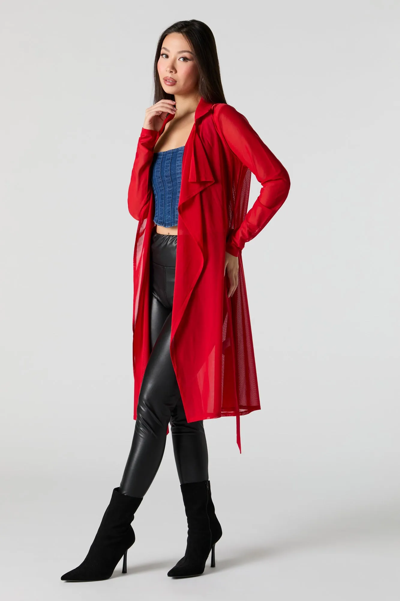 Cardigan volanté en filet avec attache devant sold by Urban Planet product image thumbnail 3