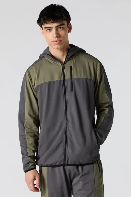 Active Colourblock Zip-Up Hoodie sold by Urban Planet