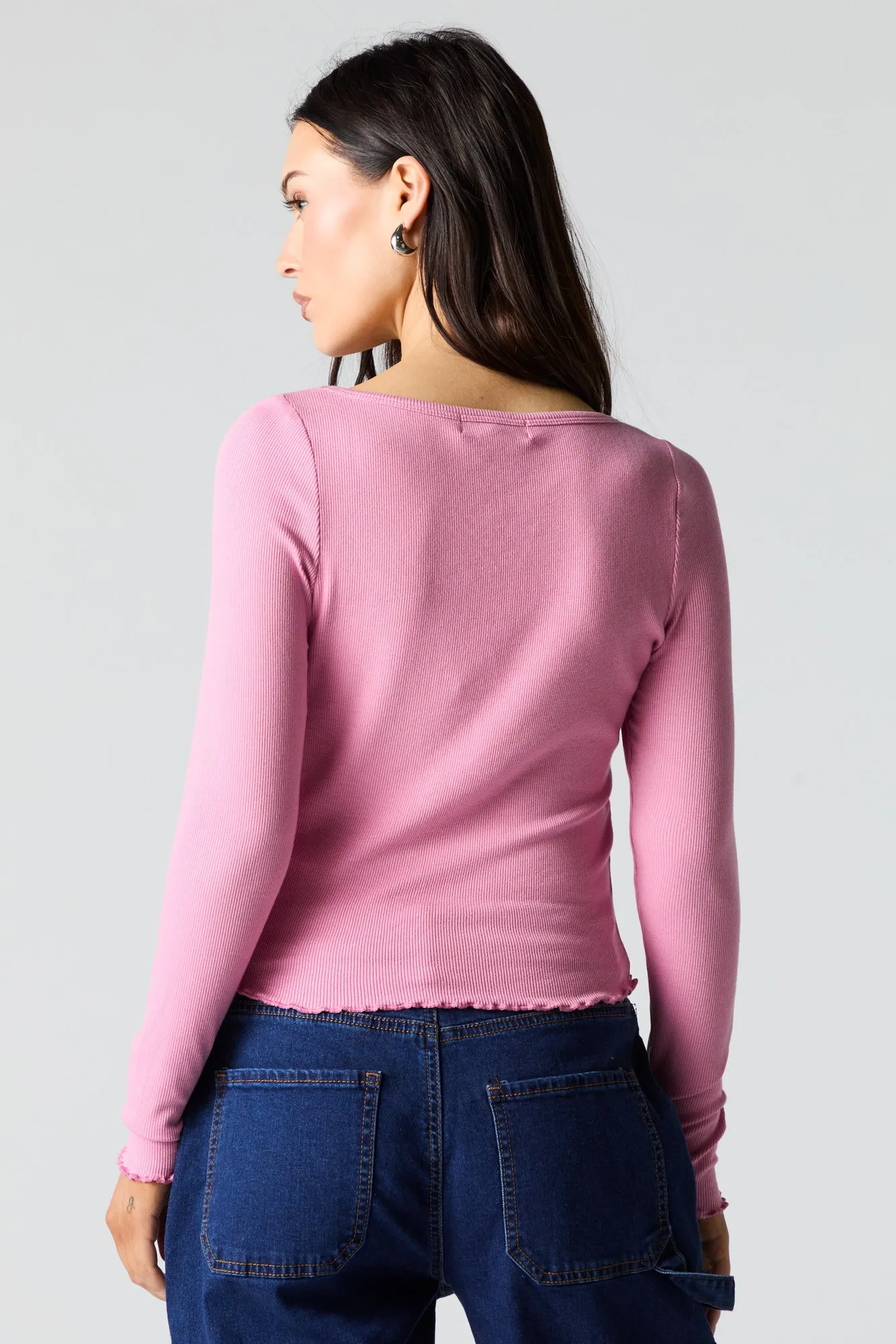 Ribbed Cinched Long Sleeve Top sold by Urban Planet product image thumbnail 2