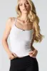 Camisole côtelée avec liséré de dentelle contrastant sold by Urban Planet