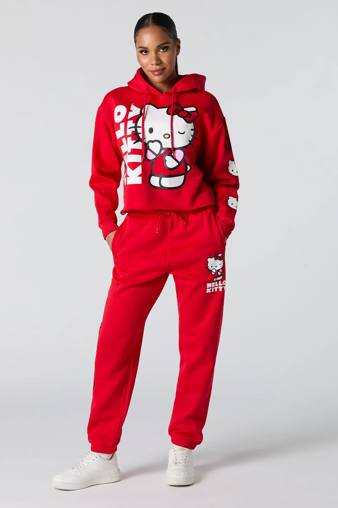 Hello Kitty Graphic Fleece Cropped Hoodie sold by Urban Planet product image thumbnail 3