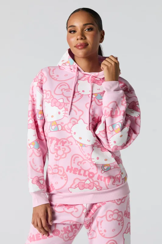 Hello Kitty Print Fleece Hoodie sold by Urban Planet