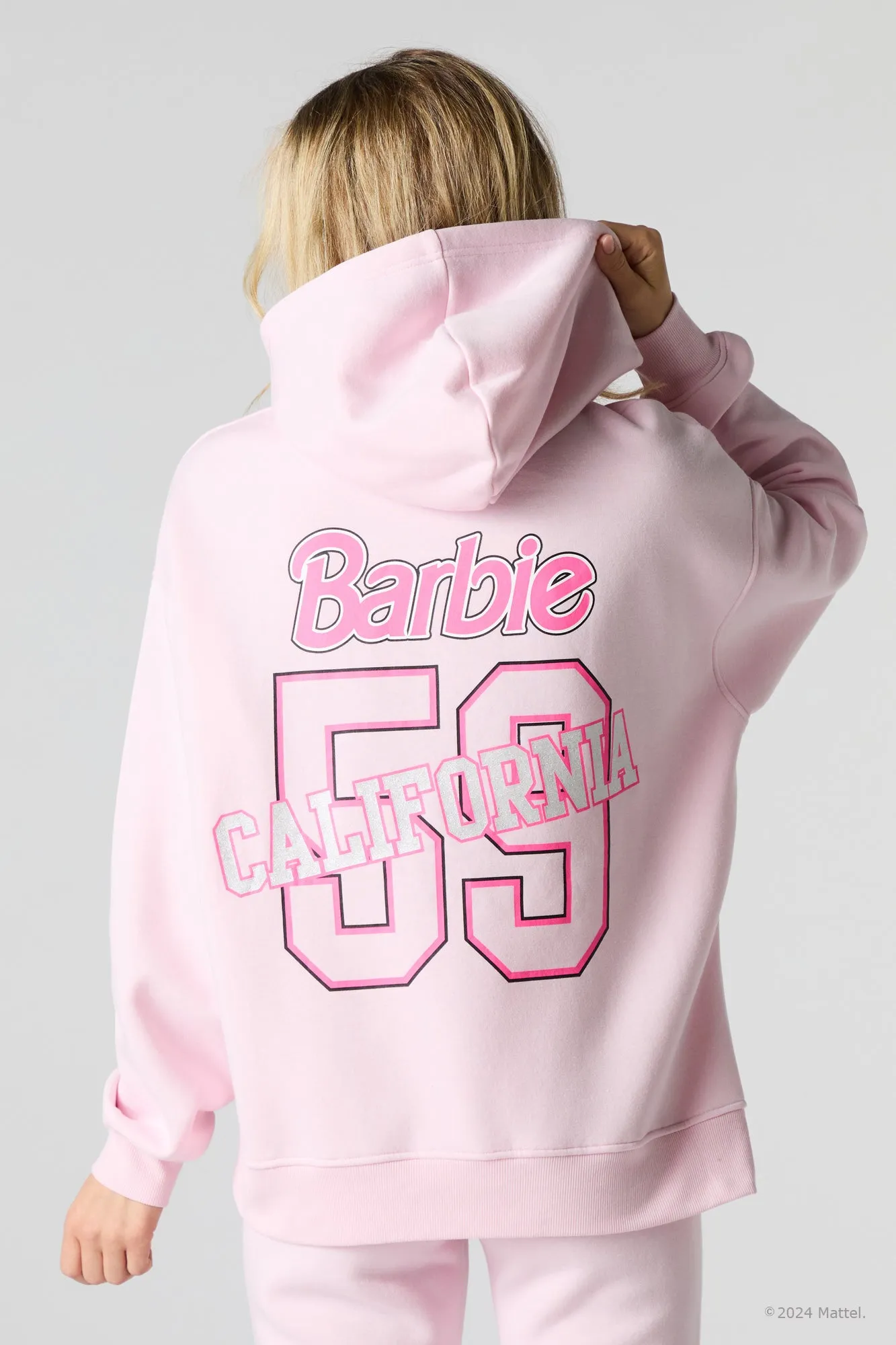 Barbie™ Chenille Embroidered Fleece Hoodie sold by Urban Planet product image thumbnail 2
