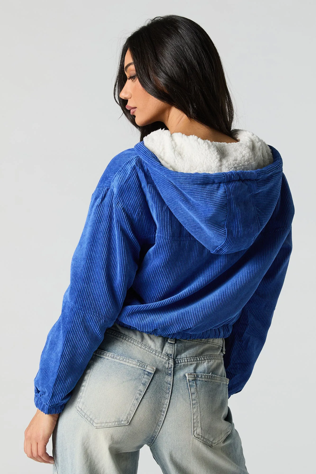 Blouson en velours côtelé doublé de Sherpa avec fermeture à glissière sold by Urban Planet product image thumbnail 2