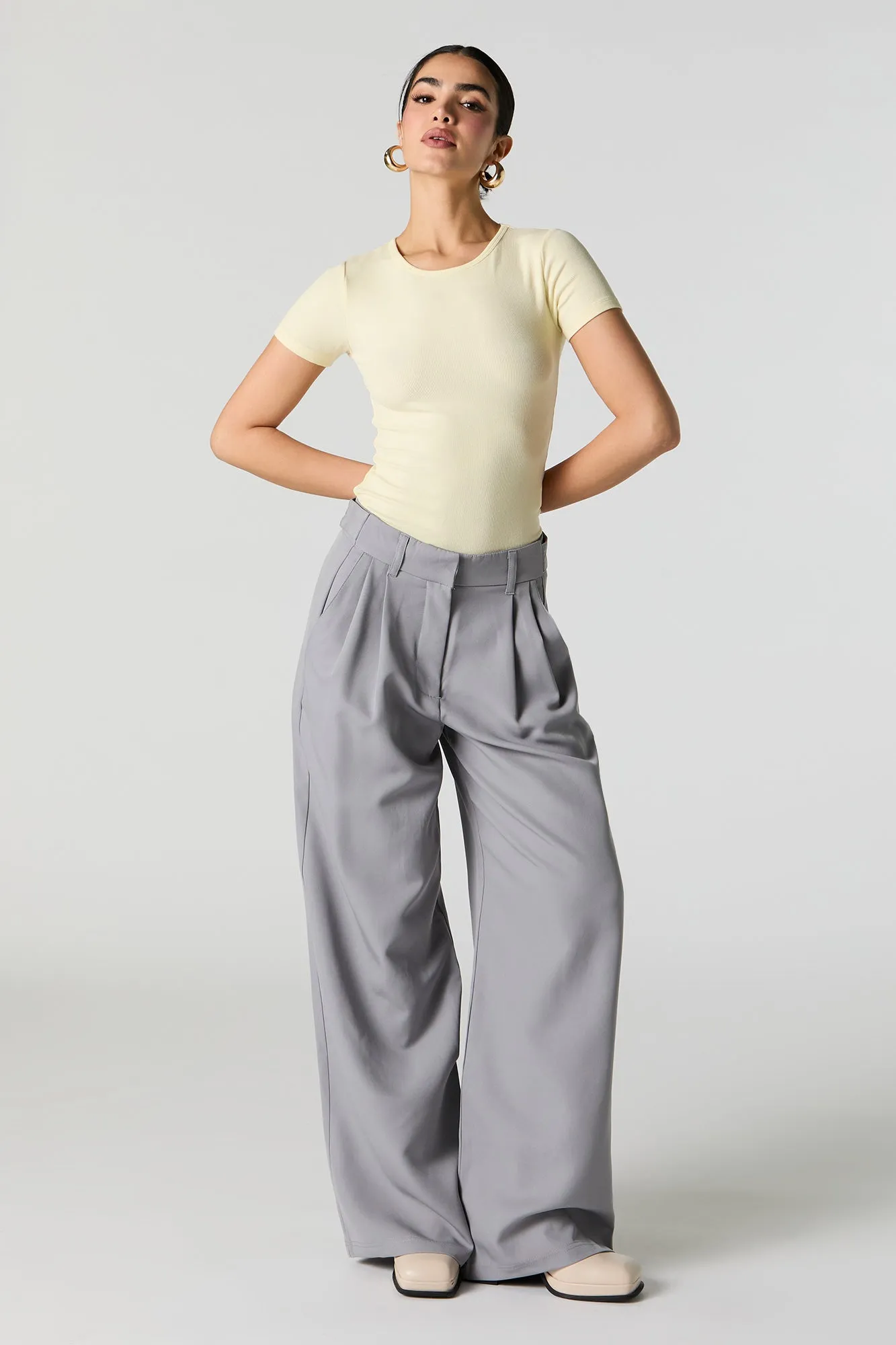 Ribbed Short Sleeve Bodysuit sold by Urban Planet product image thumbnail 3