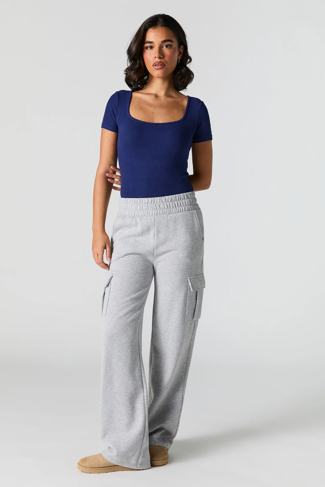 Ribbed Square Neck Short Sleeve Bodysuit sold by Urban Planet product image thumbnail 3