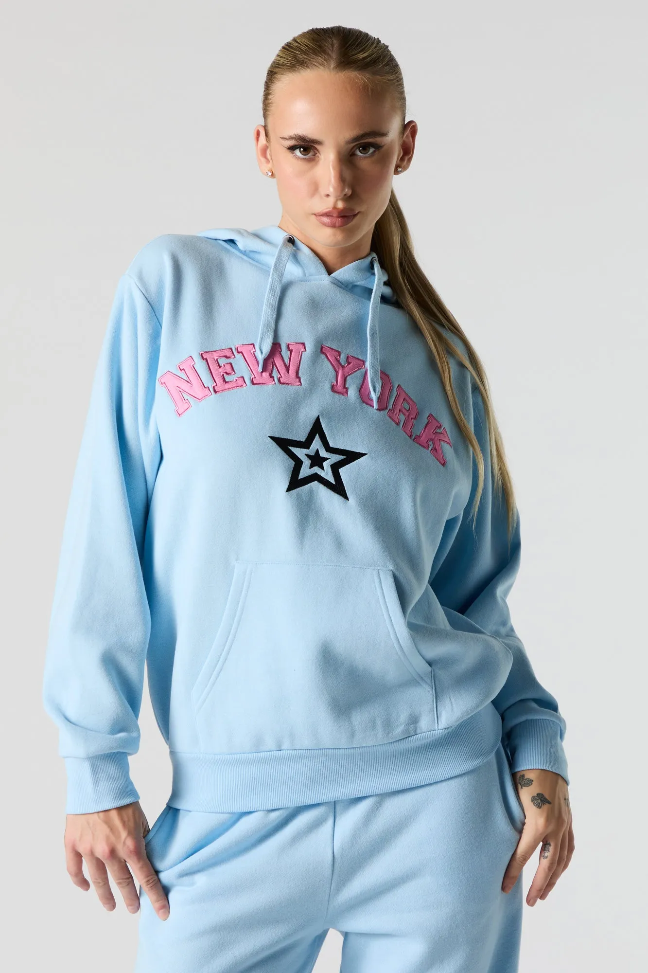 City Embroidered Fleece Hoodie sold by Urban Planet product image thumbnail 4