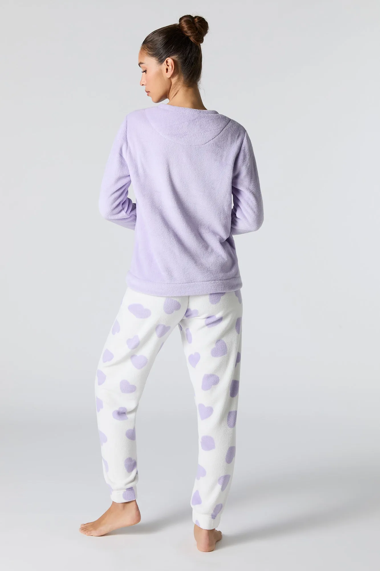 Plush Long Sleeve Top & Pant 2 Piece Pajama Gift Set sold by Urban Planet product image thumbnail 4