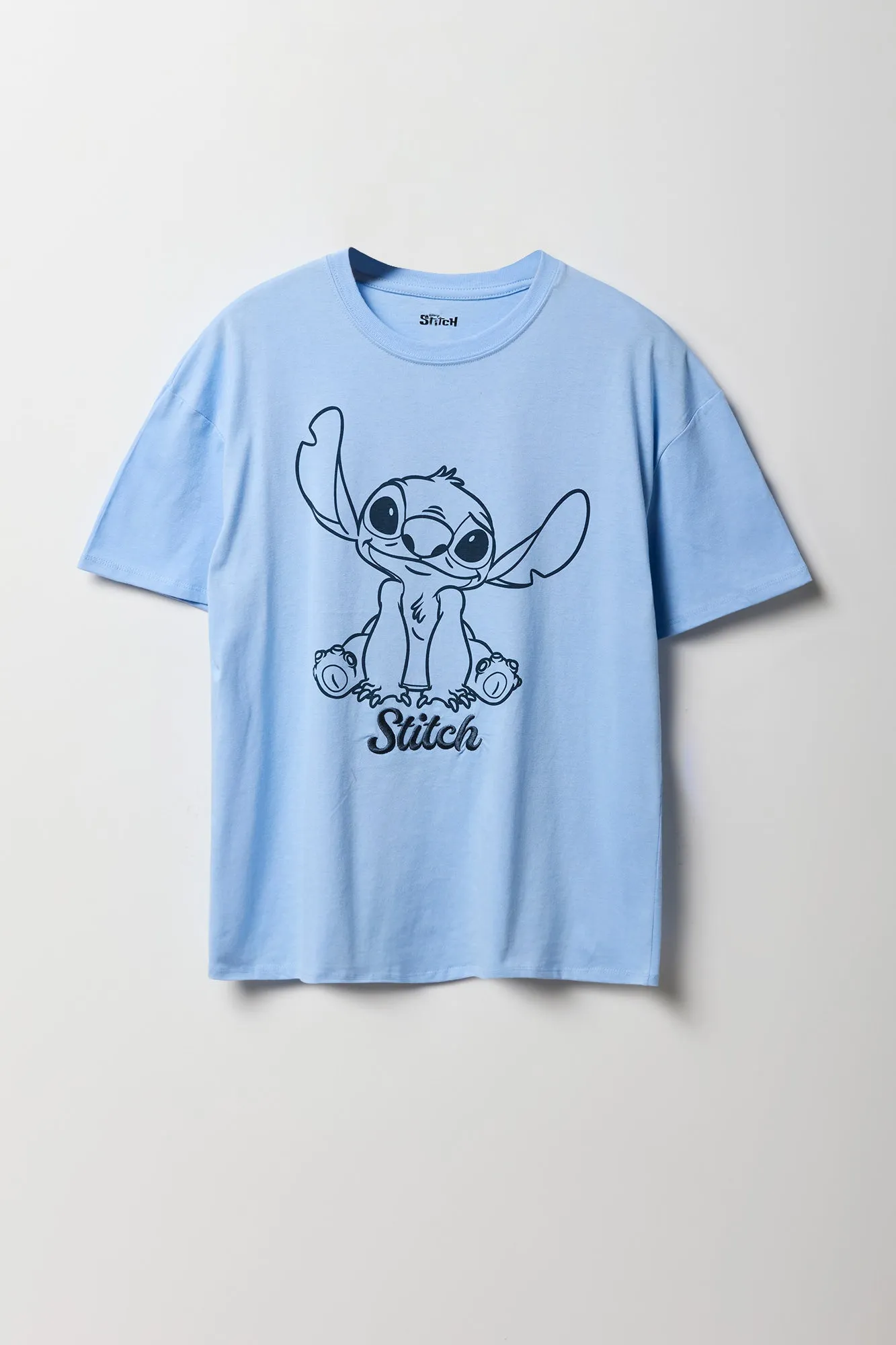 Stitch Embroidered Graphic Boyfriend T-Shirt sold by Urban Planet