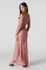 Robe maxi asymétrique en dentelle fleurie avec épaules dénudées sold by Urban Planet