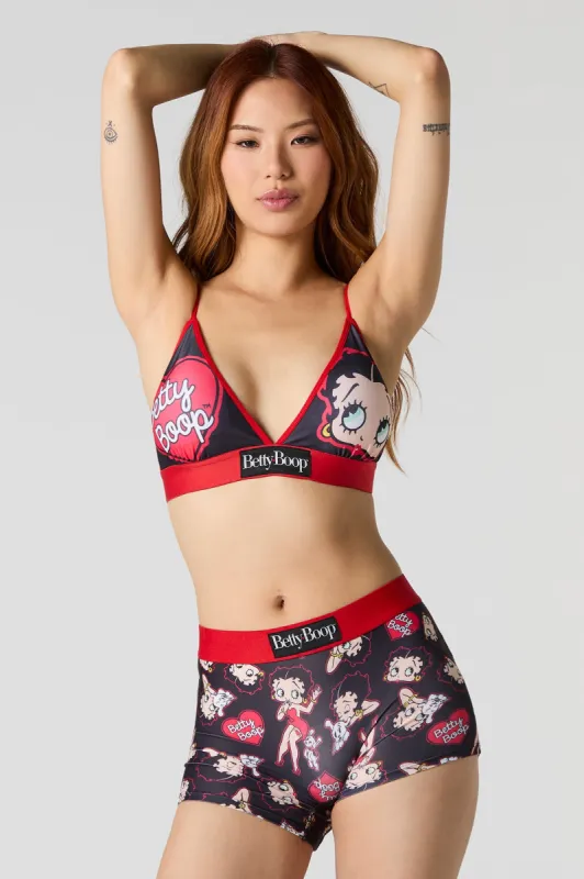 Ensemble avec bralette triangulaire et short garçonne avec imprimé Betty Boop sold by Urban Planet