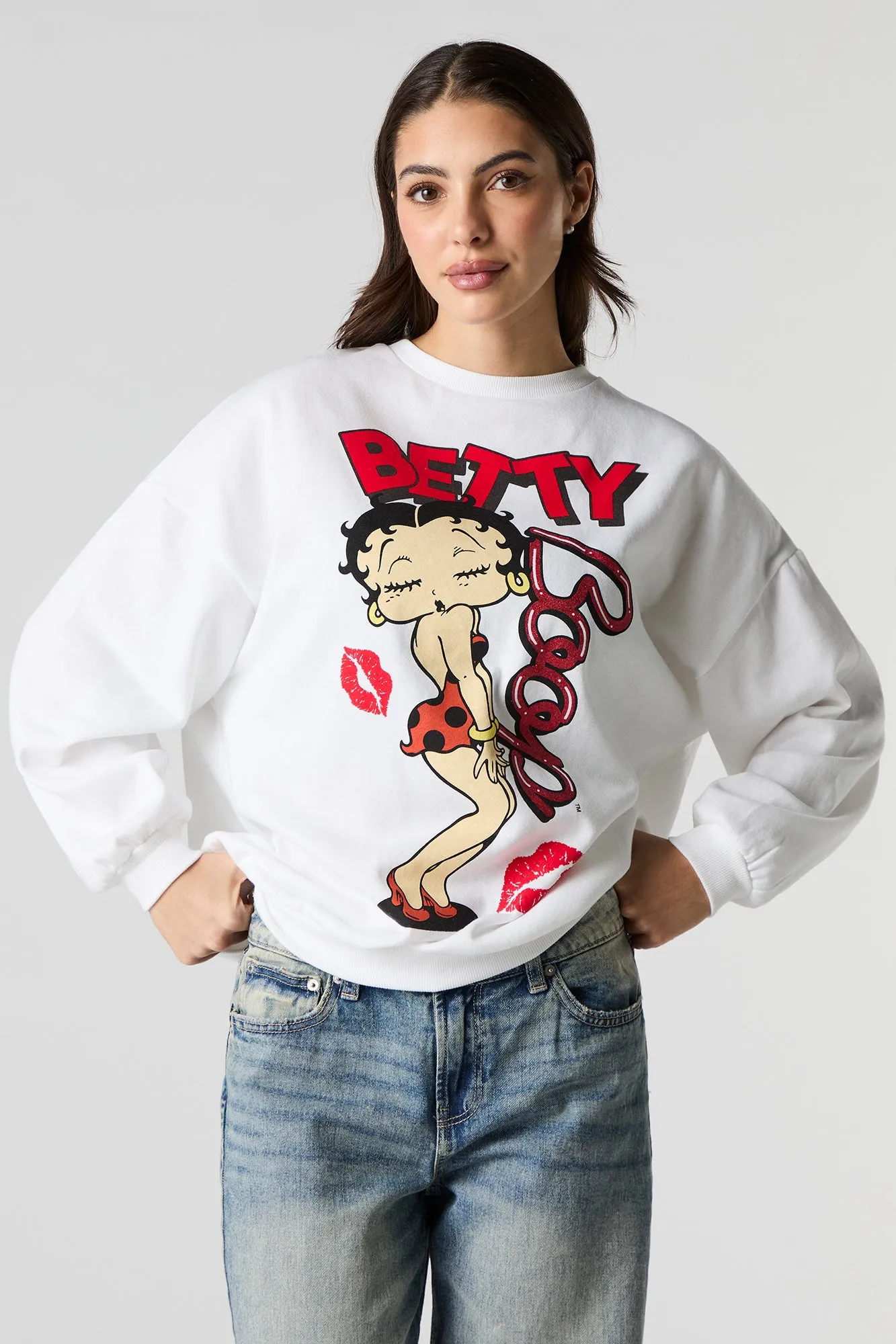 Betty Boop Graphic Fleece Sweatshirt sold by Urban Planet