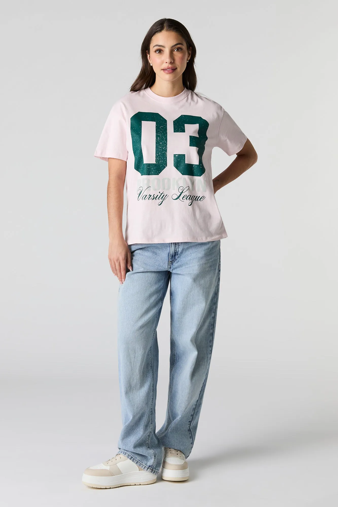 T-shirt de coupe garçonne à imprimé Brooklyn 03 sold by Urban Planet product image thumbnail 3