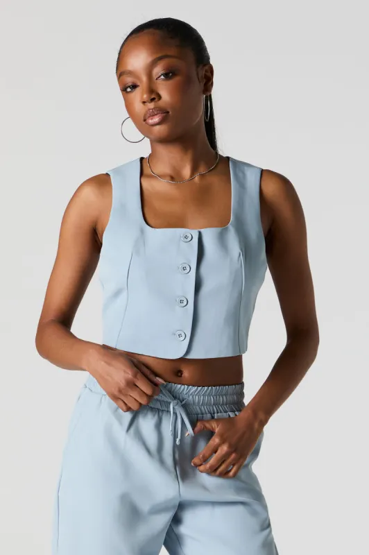 Veste boutonnée à encolure carrée sold by Urban Planet