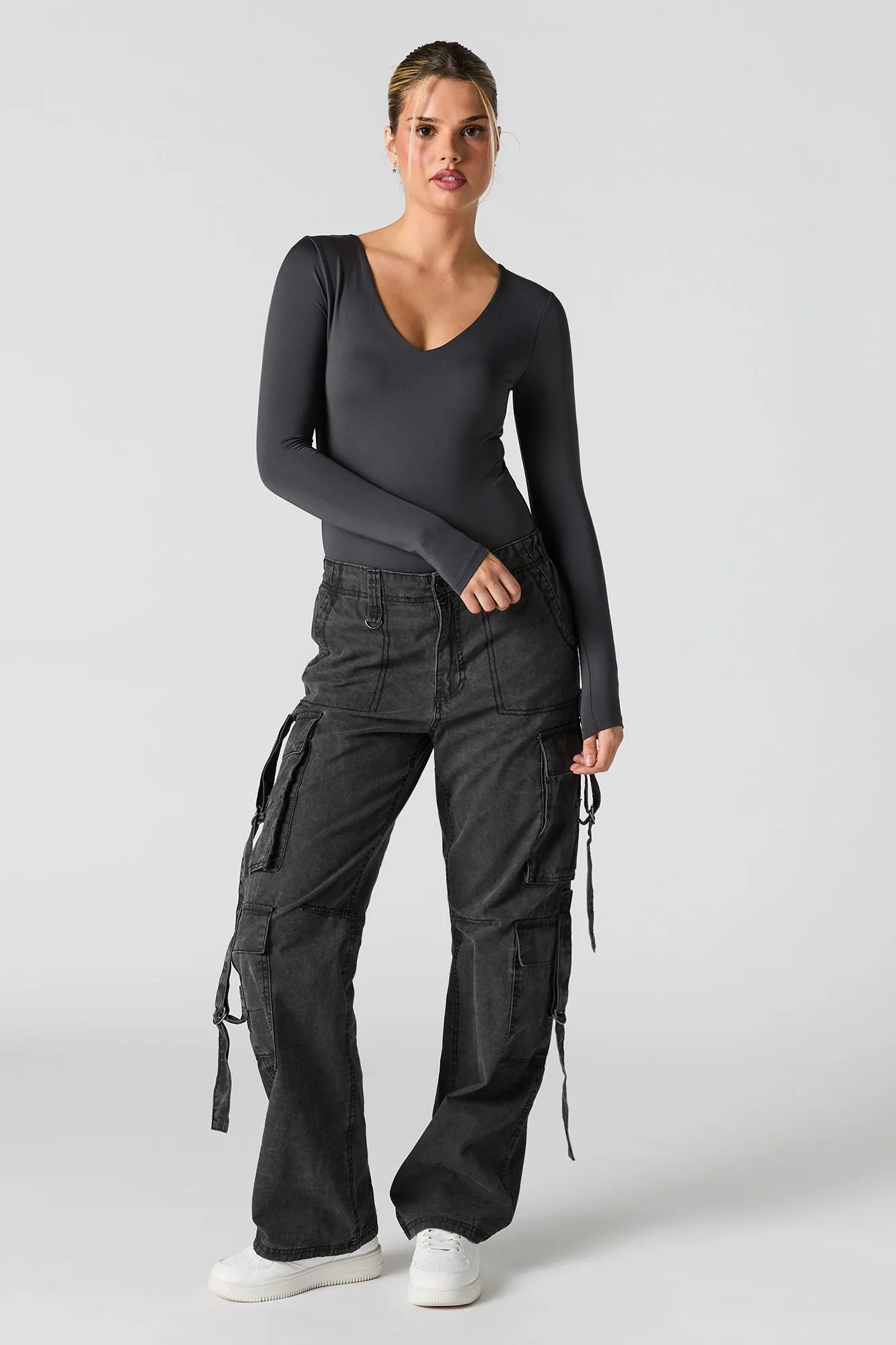 Contour V-Neck Long Sleeve Bodysuit sold by Urban Planet product image thumbnail 3