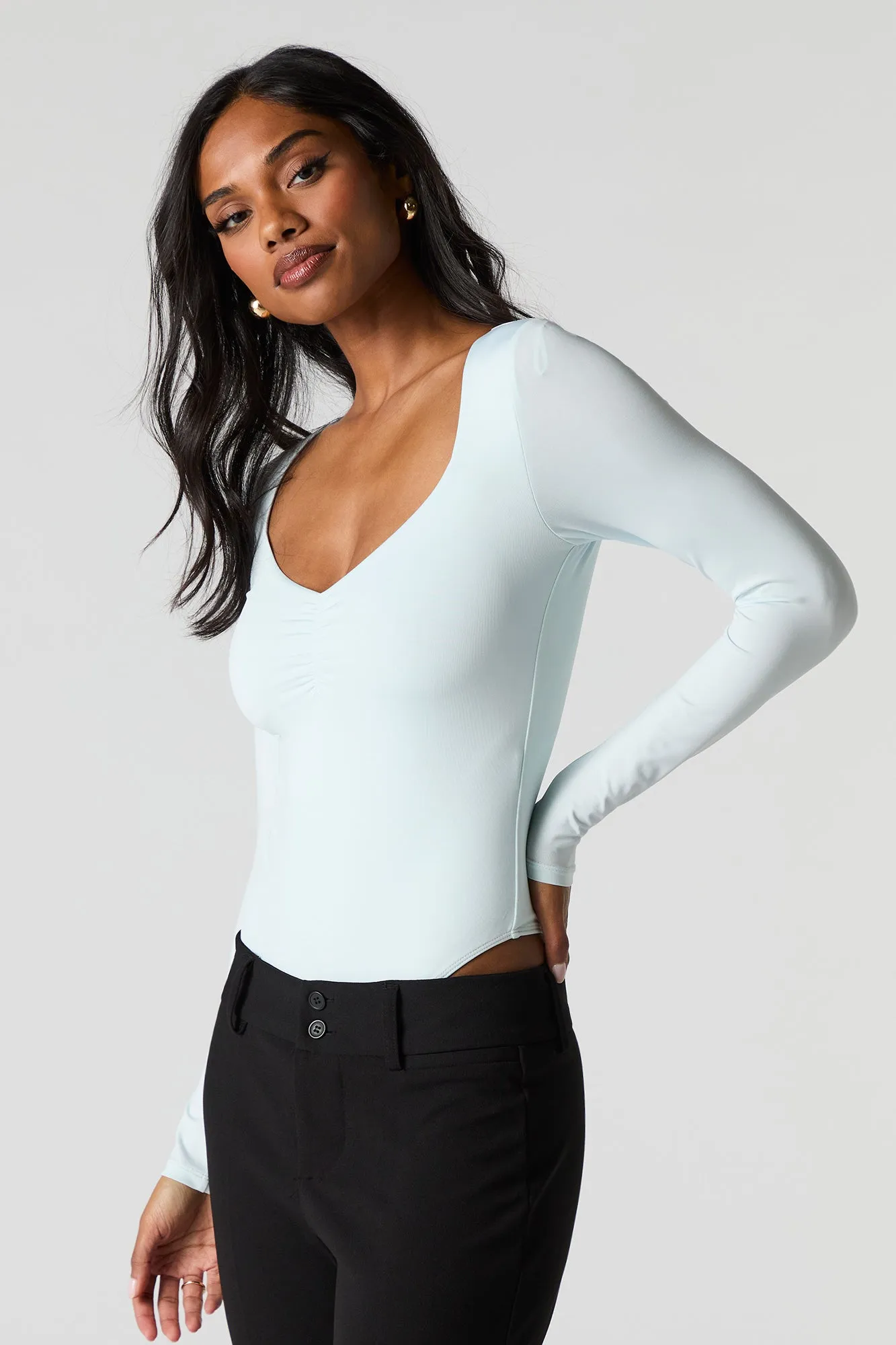 Maillot profilé à manches longues avec décolleté en coeur sold by Urban Planet product image thumbnail 4