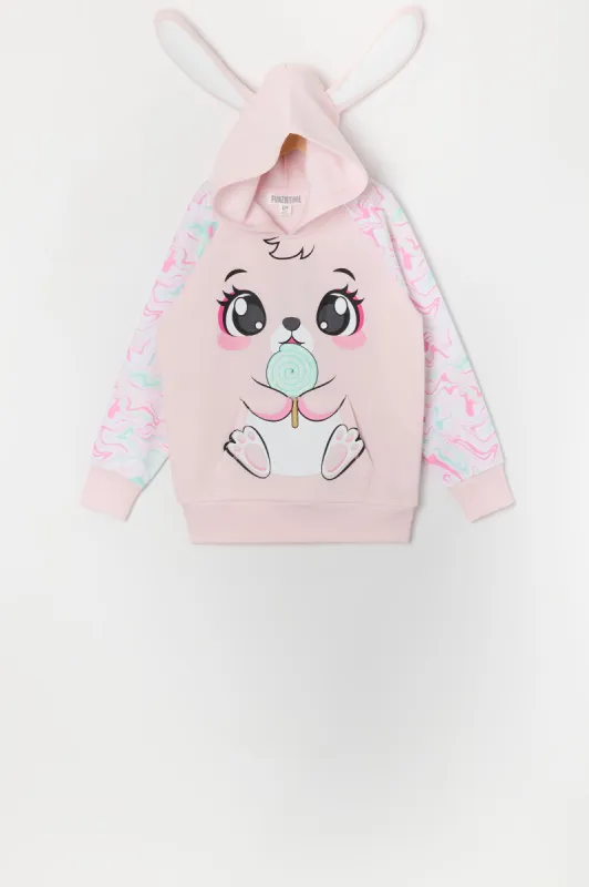 Haut à capuchon avec imprimé Lapin et sucette pour fille sold by Urban Planet