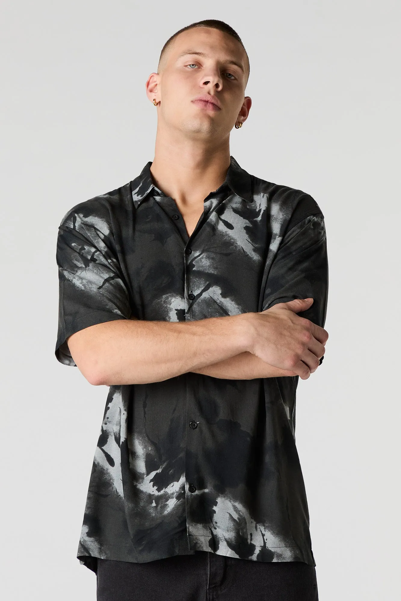 Abstract Print Button-Up Top sold by Urban Planet