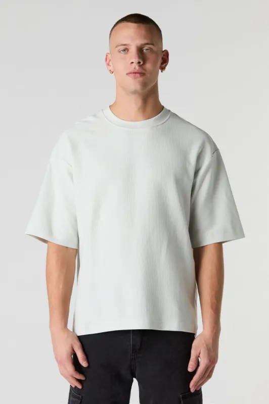 Ribbed Knit Boxy T-Shirt sold by Urban Planet