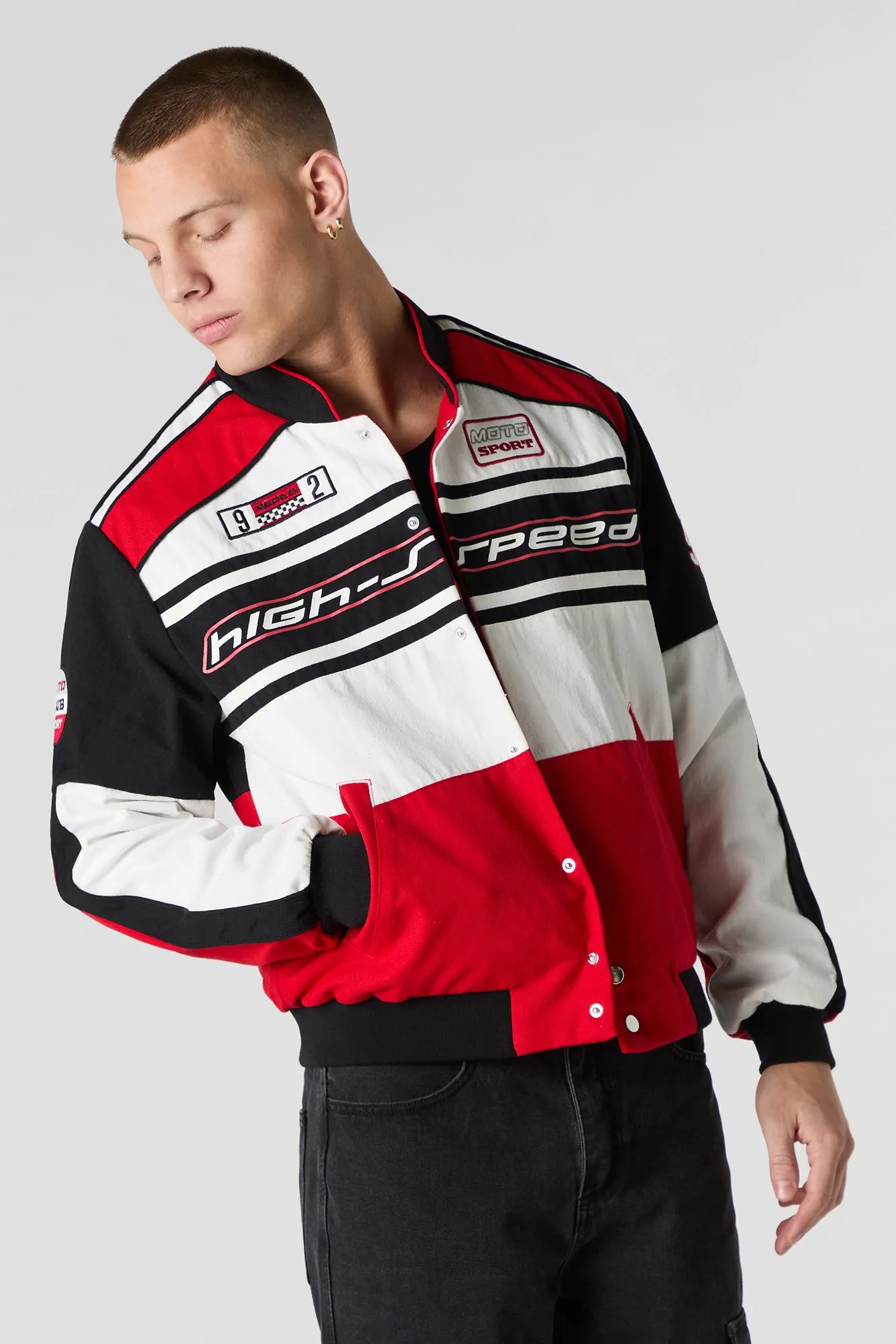 Blouson de course avec motif brodé Moto Sport sold by Urban Planet